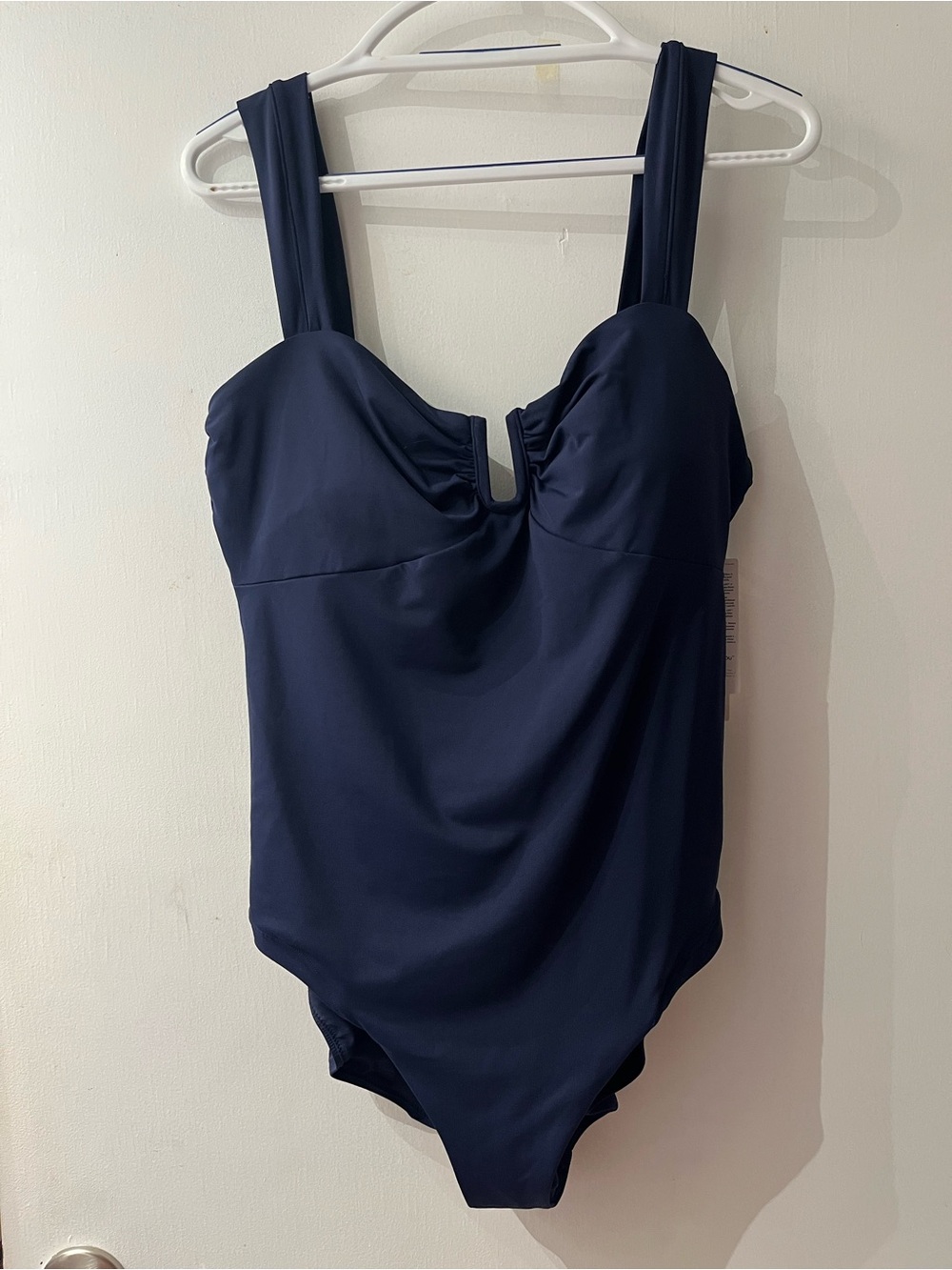 Classic Navy One-Piece Swimsuit with Sweetheart Neckline